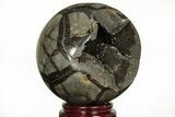 Polished Septarian Geode Sphere - Madagascar #215603-1